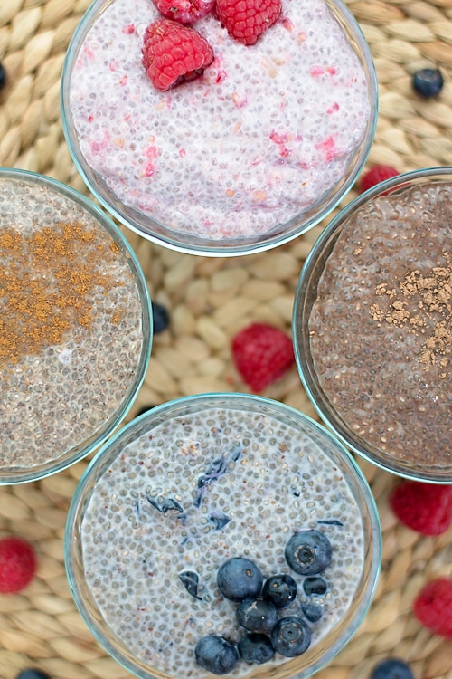 Chia Seed Pudding 4 different ways