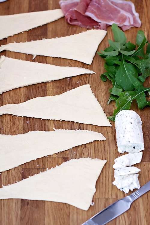 Goat Cheese + Prosciutto Rolls