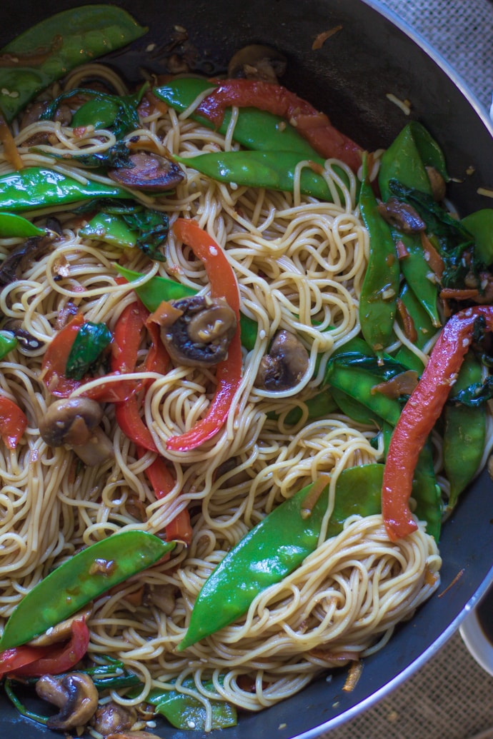 Vegan Lo Mein Noodles - Food with Feeling