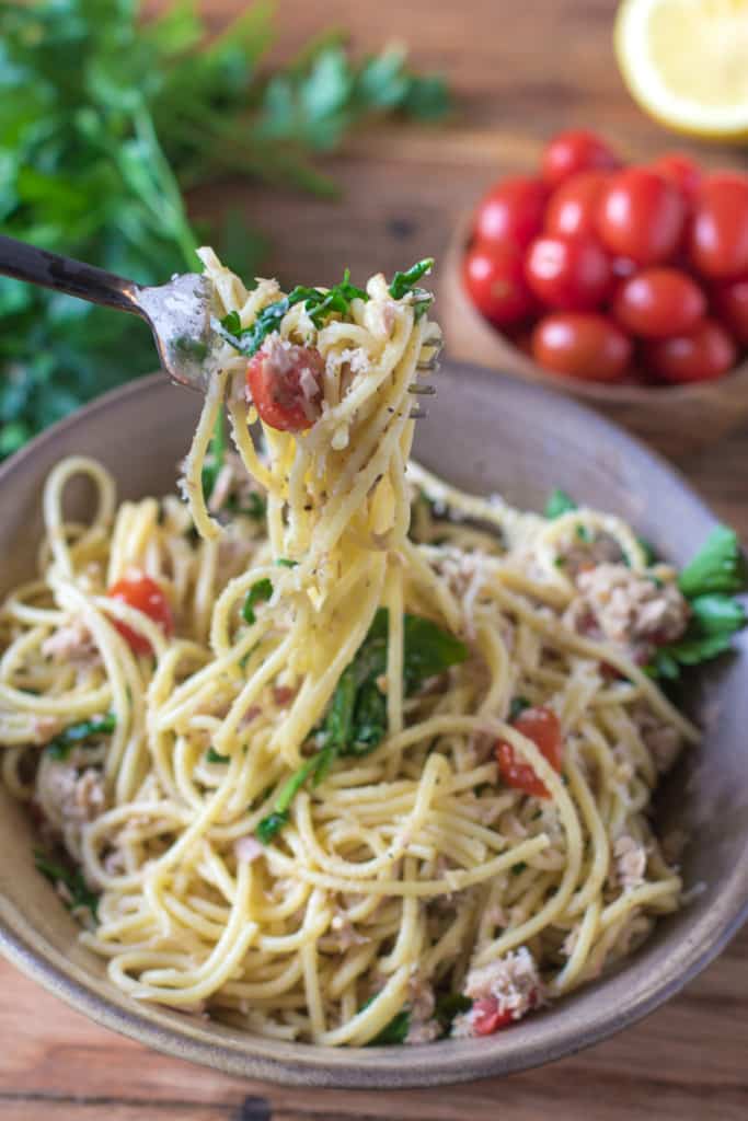 Tuna Arugula Pasta Food with Feeling