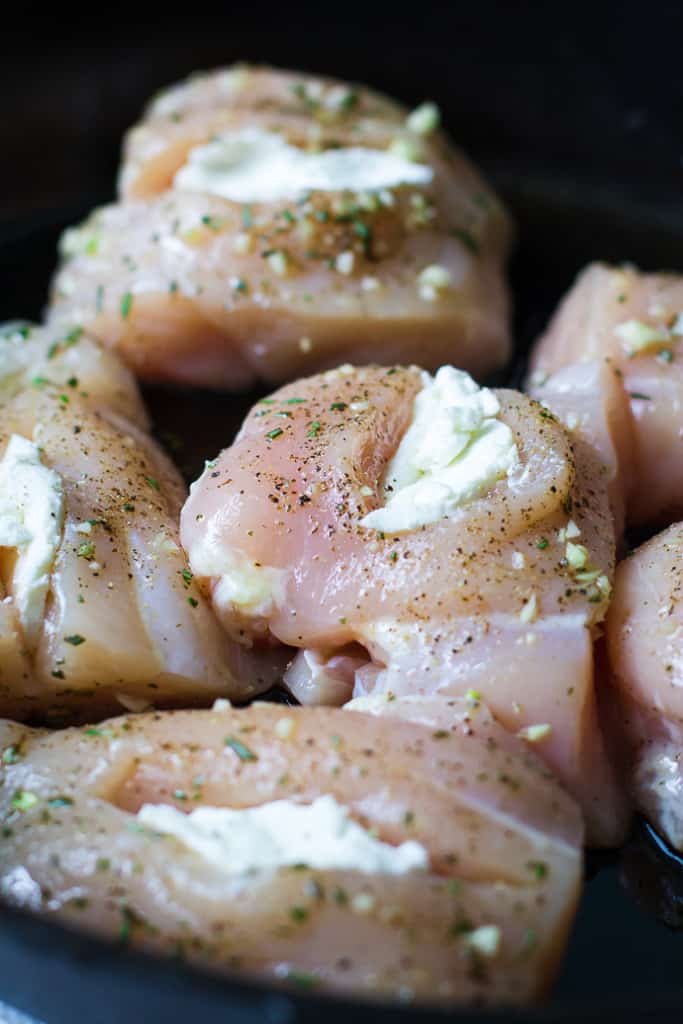 Goat Cheese Stuffed Rosemary Chicken in Prosciutto Food with Feeling