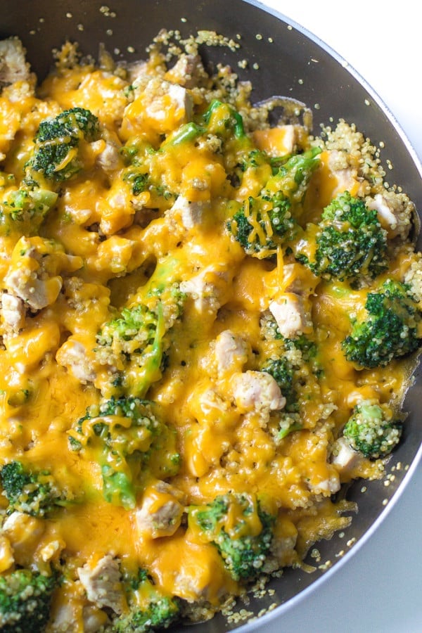 Cheesy Broccoli and Chicken Quinoa - Food with Feeling