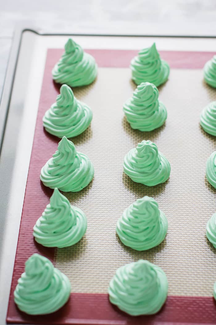 Mint Christmas Meringues | Food with Feeling