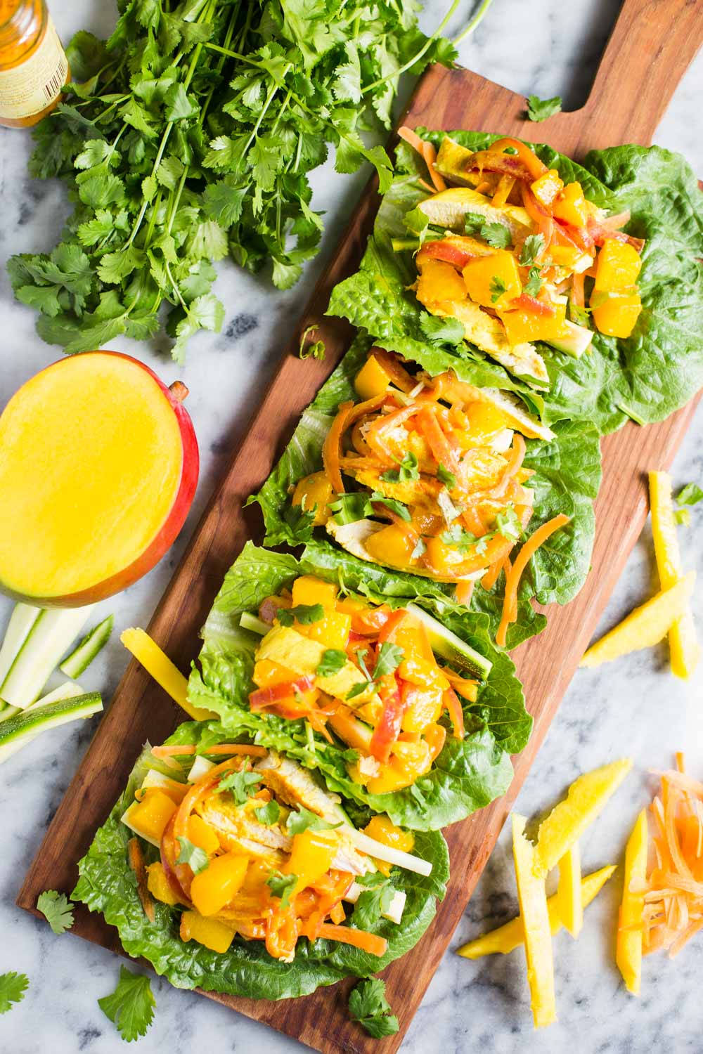 Mango Chicken Lettuce Wraps - Food with Feeling