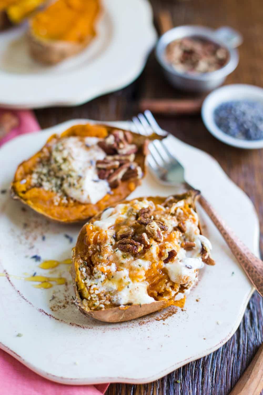 Breakfast Baked Sweet Potatoes | Food with Feeling