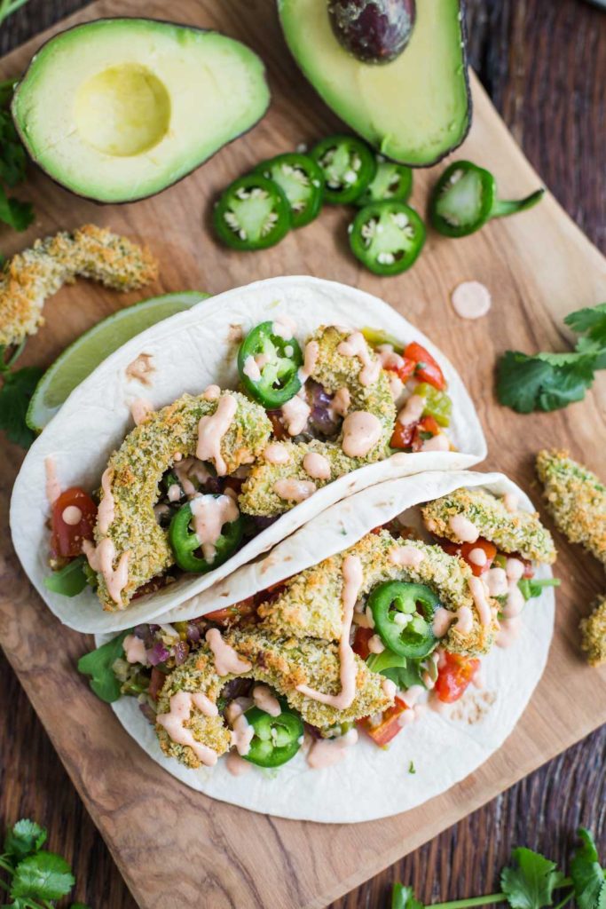 Baked Avocado Tacos w/ Roasted Veggie Salsa Food with Feeling
