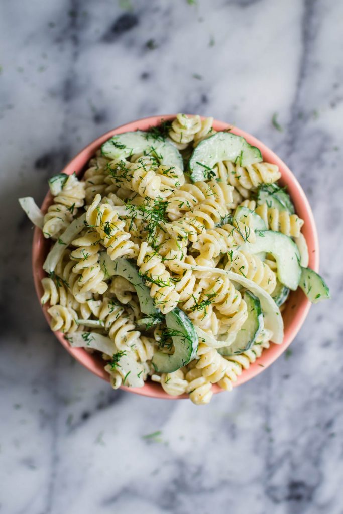 Cucumber Vegan Pasta Salad- this recipe is SUPER easy to make and perfect for leftover lunches!