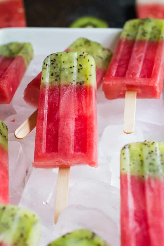 Kiwi Watermelon Fruit Popsicles- 100% pure fruit!