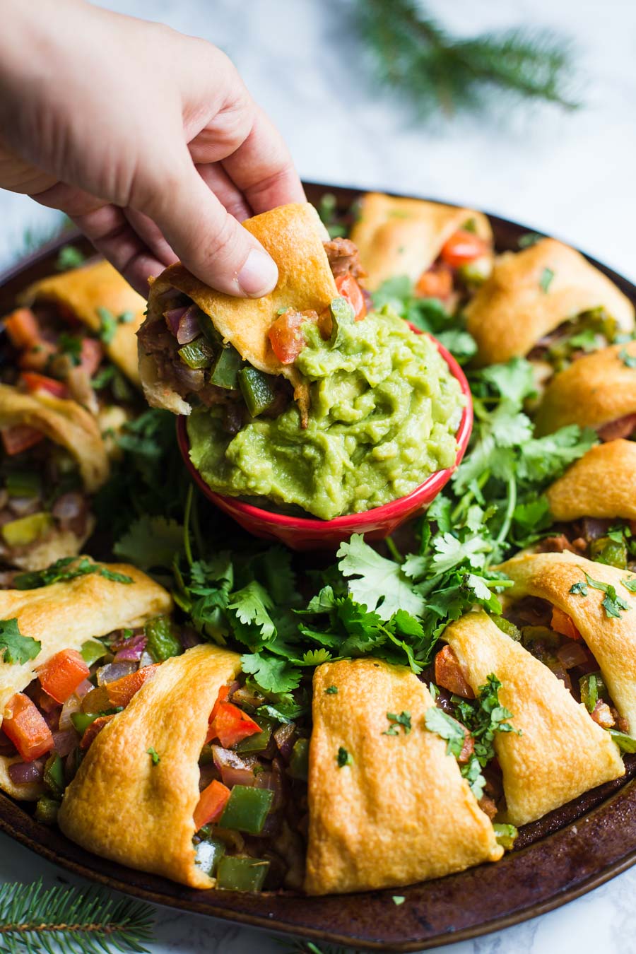 Holiday Wreath Taco Ring (V) Food with Feeling