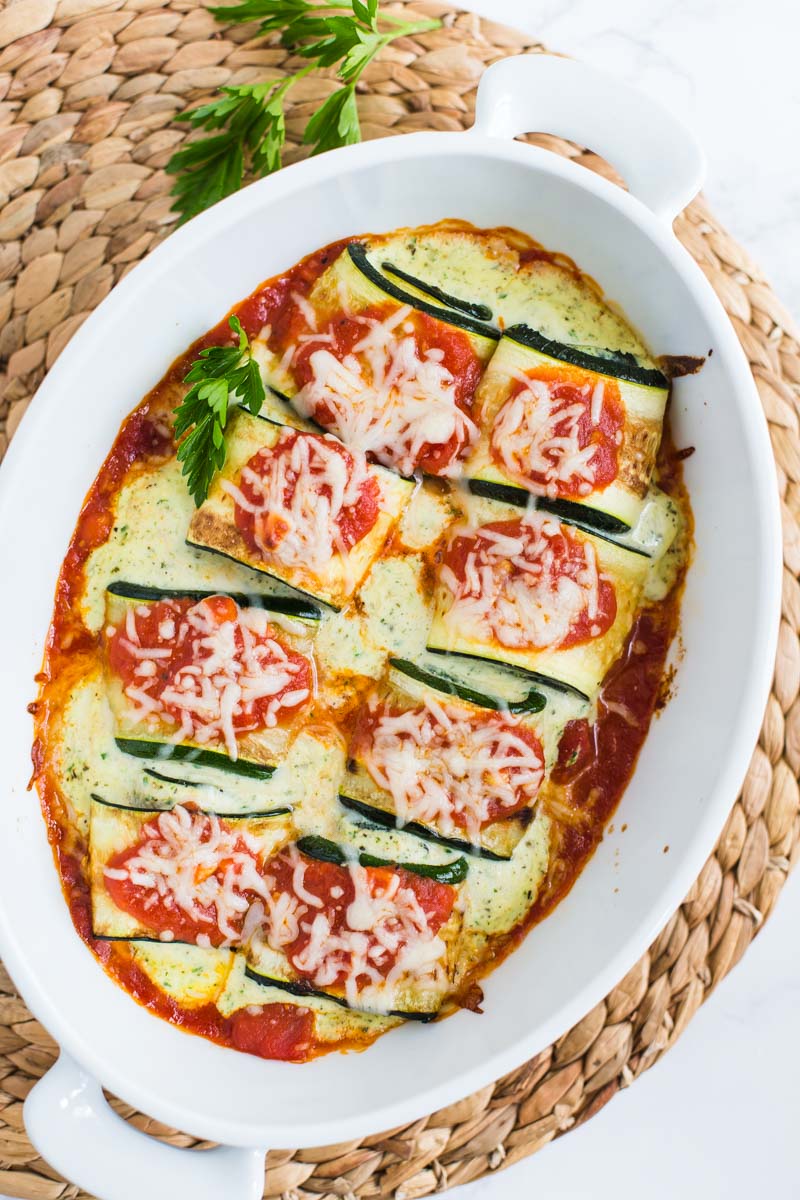 Zucchini Lasagna Rolls Vegetarian