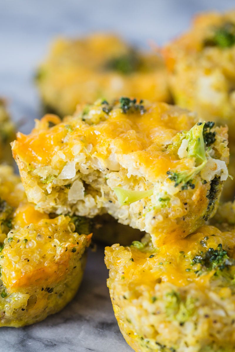 Broccoli & Cheese Quinoa Bites - Food with Feeling