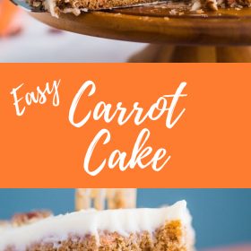 EASY Carrot Cake Recipe with cream cheese frosting- this homemade carrot cake recipe is a family favorite and something we have been making for years!