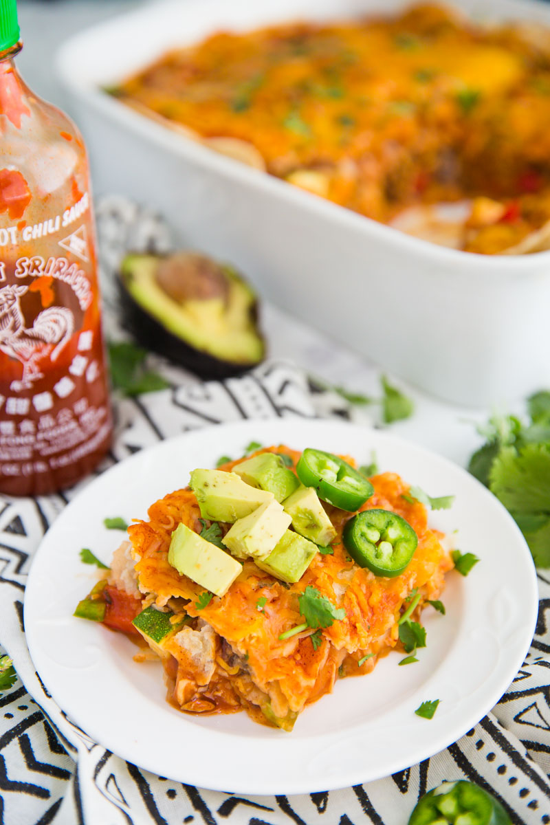 Loaded Veggie Enchilada Casserole Food with Feeling