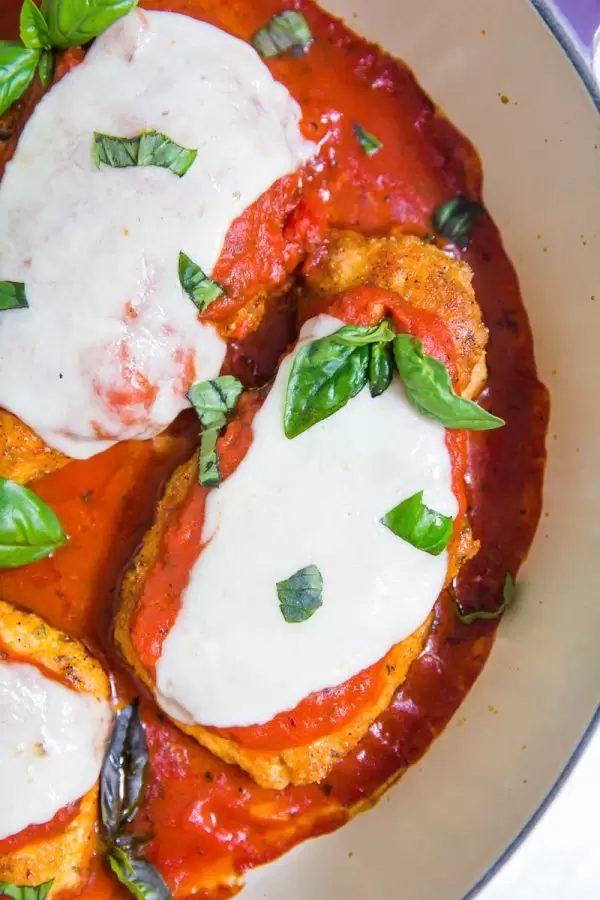 This super simple Keto Chicken Parmesan recipe is easy to make and the perfect gluten free dinner!