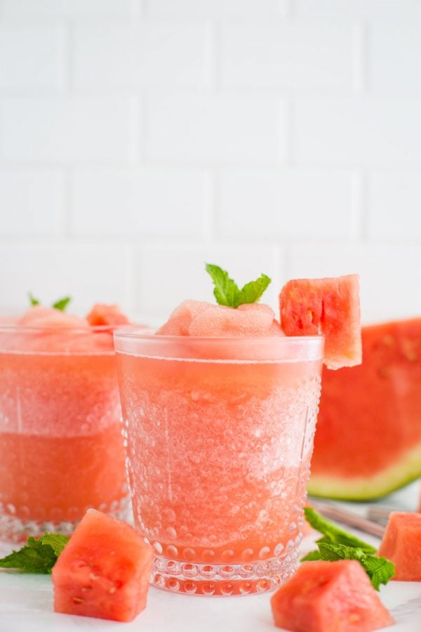 Watermelon white wine slushies