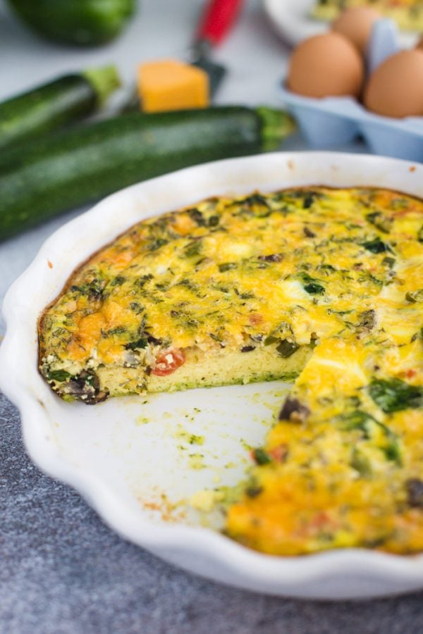 Zucchini Crust Quiche- low carb and the perfect breakfast quiche for any occasion!