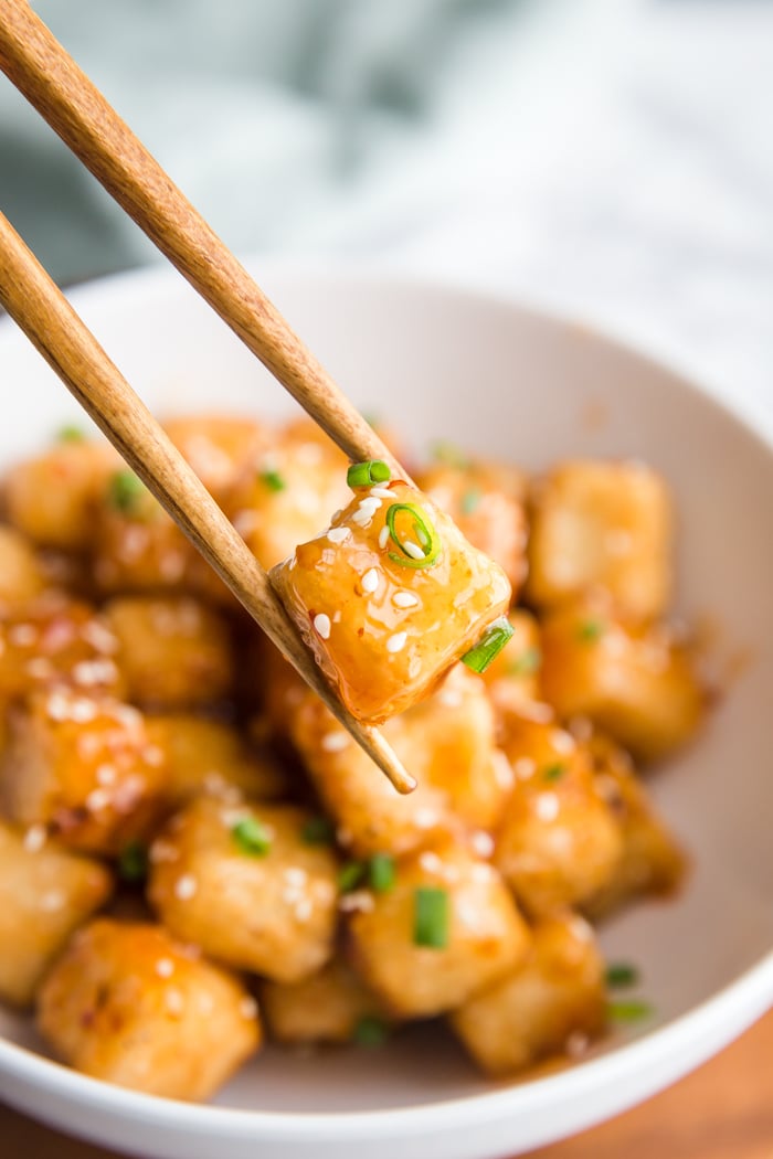 Crispy Tofu with Sweet Chile Sauce - Food with Feeling