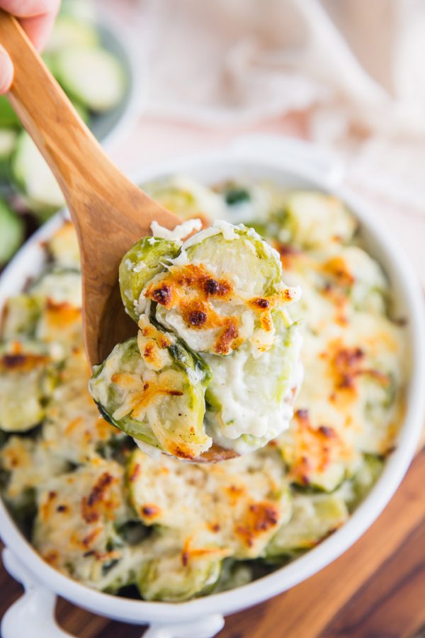 Cheesy Brussels Sprouts Gratin - Food with Feeling