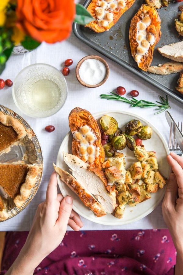 Sheet Pan Thanksgiving Dinner For 2 Food With Feeling