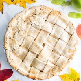 Vegan Apple Pie- the crust is a coconut oil crust and the filling is simple, sweet, and DELICIOUS!!
