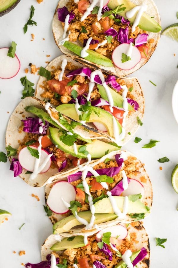Tofu and quinoa tacos