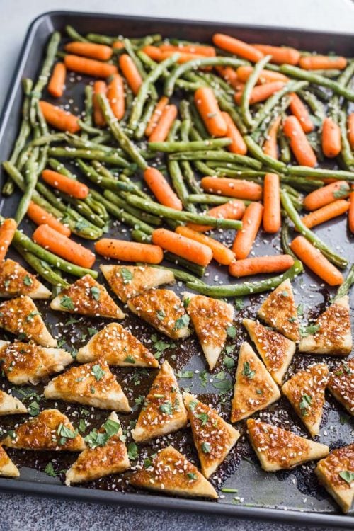 Sheet Pan Baked Tofu & Veggies - Food with Feeling
