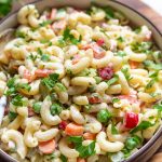 macaroni pasta salad in a large bowl