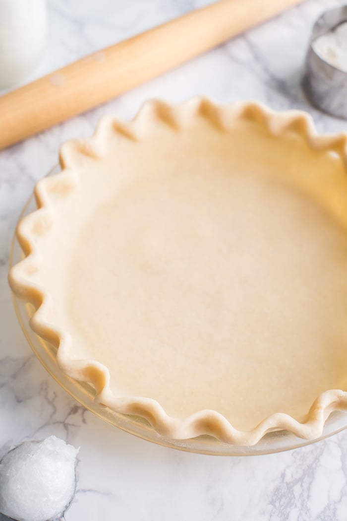 vegan pie crust before it's baked