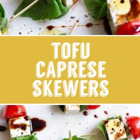 tofu caprese skewers