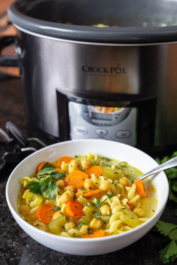 Crockpot Chickpea Noodle Soup