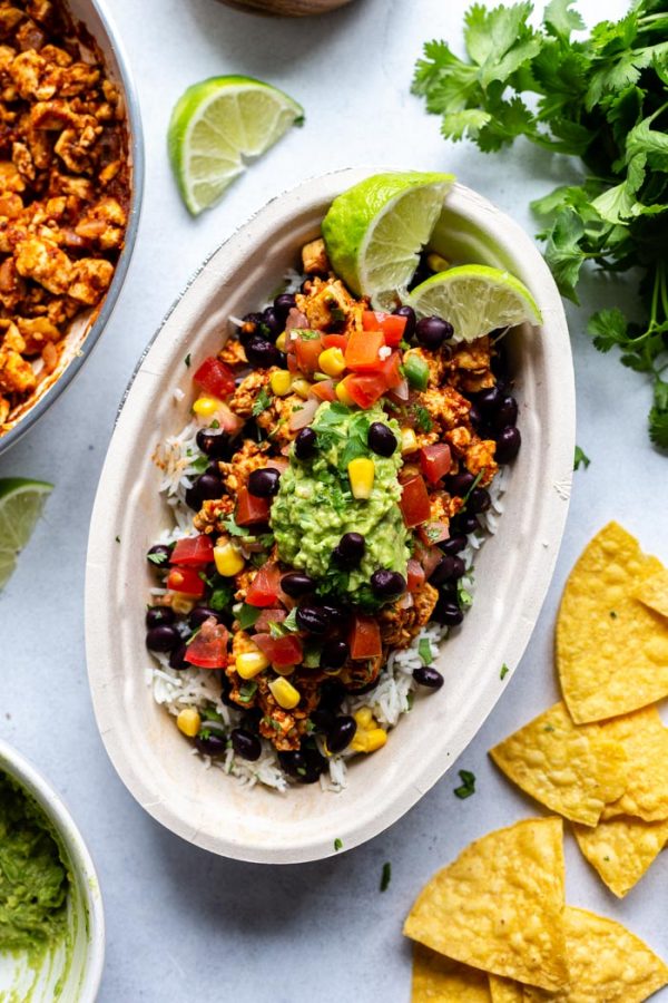 copycat chipotle Sofritas with chips