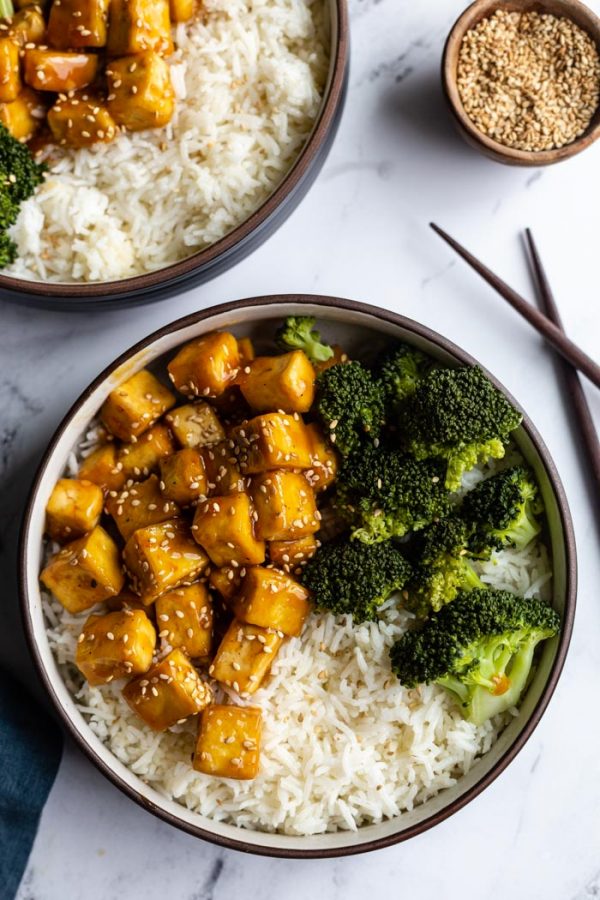 Bento bowl with sesame tofu - Lazy Cat Kitchen