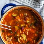 vegan minestrone in a big pot