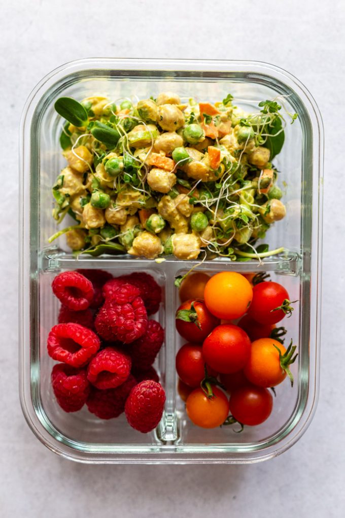 Simple Curried Chickpea Salad Meal Prep - Meal Plan Addict