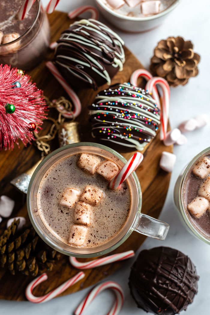 peppermint hot chocolate bomb