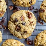 oatmeal date cookies on a wire cooling rack