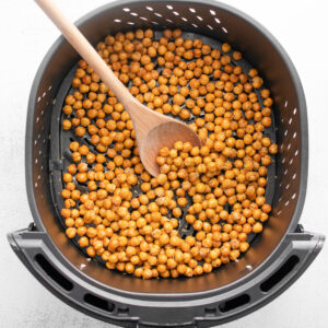 crispy chickpeas in an air fryer