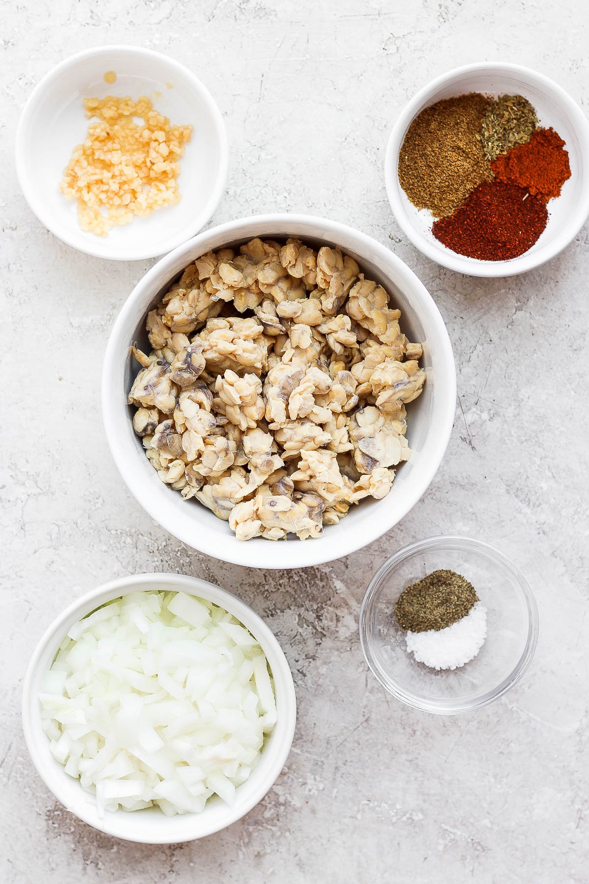 ingredients laid out for tempeh tacos