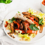 vegetarian fajitas served in tortillas