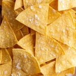 large plate of homemade tortilla chips