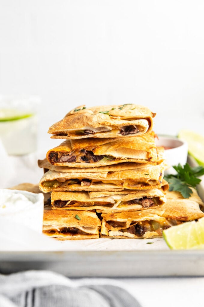 Easy Sheet Pan Quesadillas (with Steak!) - Nourish Plate