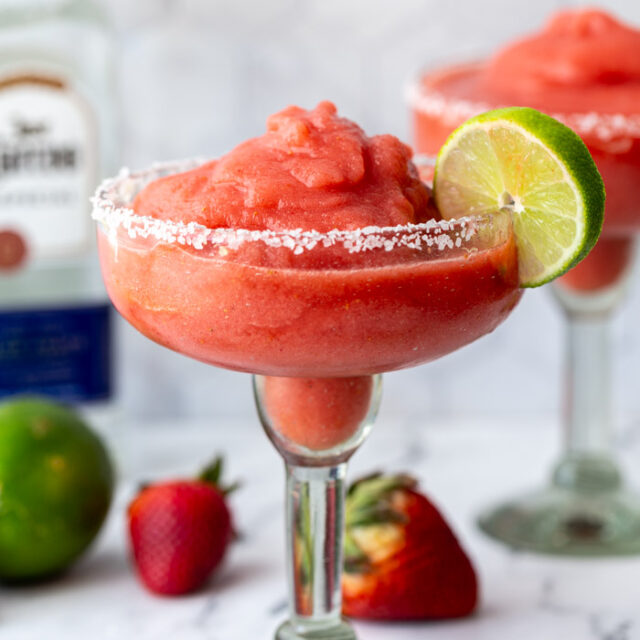Frozen Strawberry Margarita - Food with Feeling