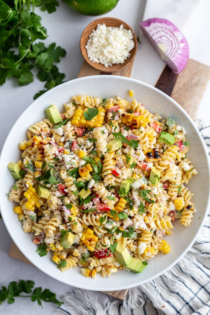 Mexican Street Corn Pasta Salad - Food with Feeling