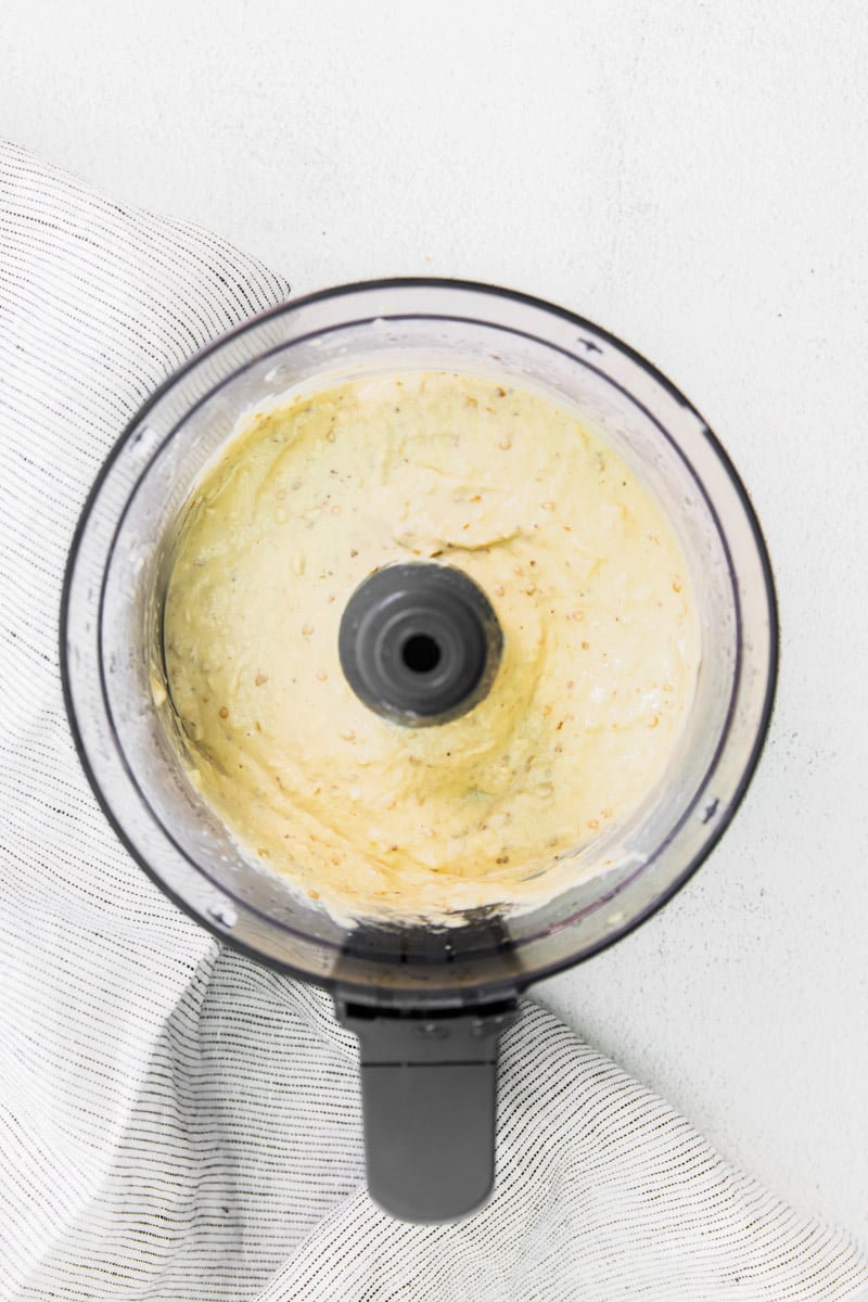 Baba Ganoush blended in a food processor