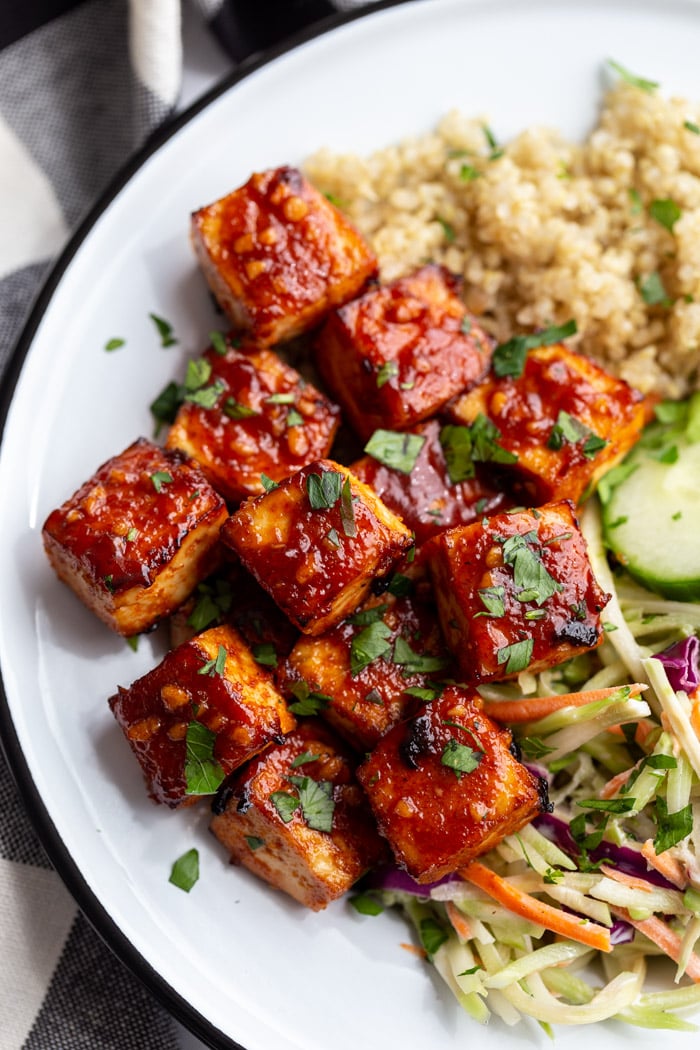 Sweet and Spicy BBQ Tofu - vegan camping meals