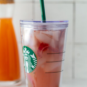 Strawberry Starbucks Cup With Straw Topper 