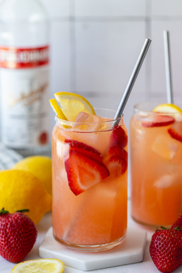 Strawberry Lemonade Vodka Cocktail Food with Feeling