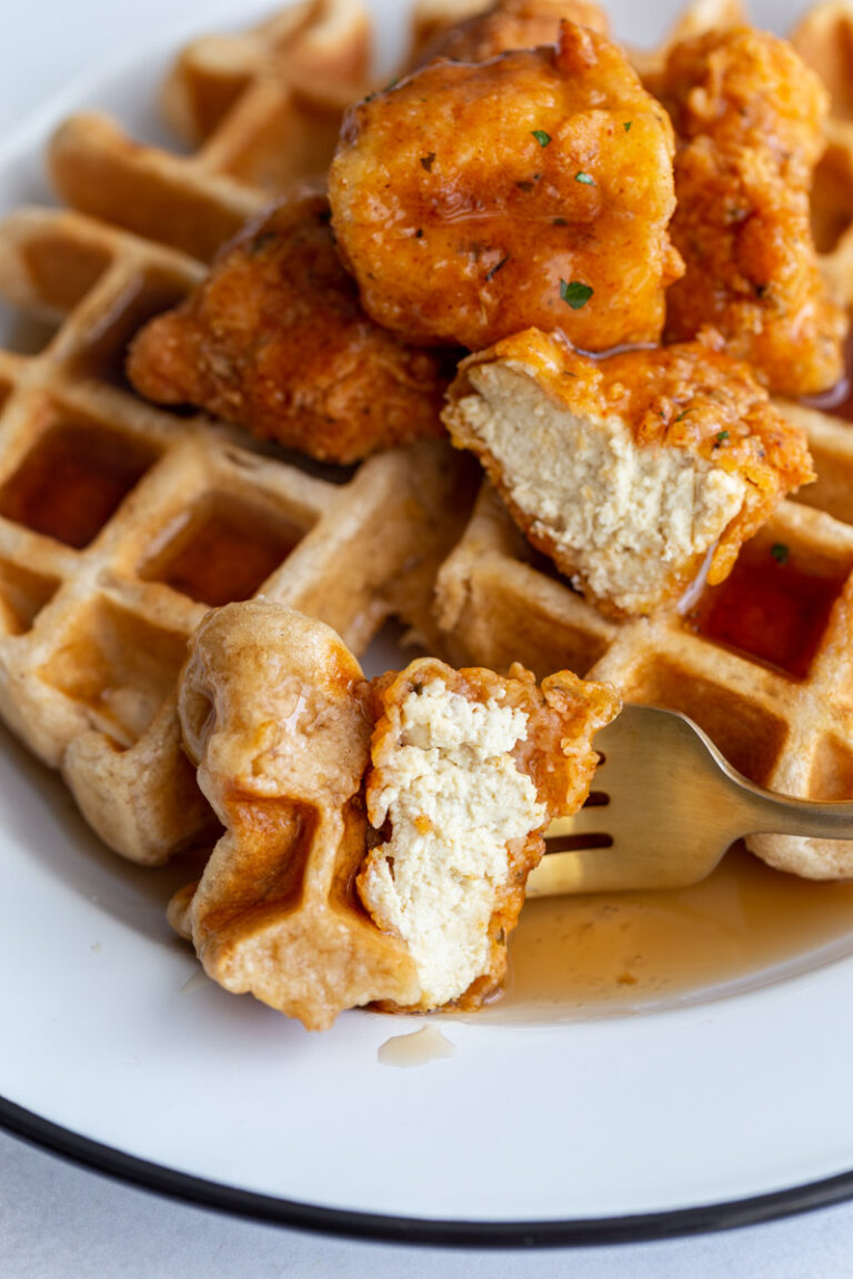 Vegan Chicken and Waffles Food with Feeling