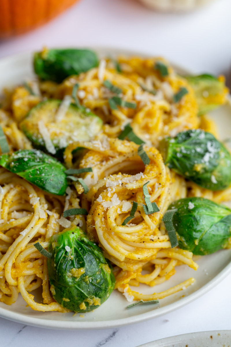 Brussels Sprouts Pumpkin Pasta Food with Feeling