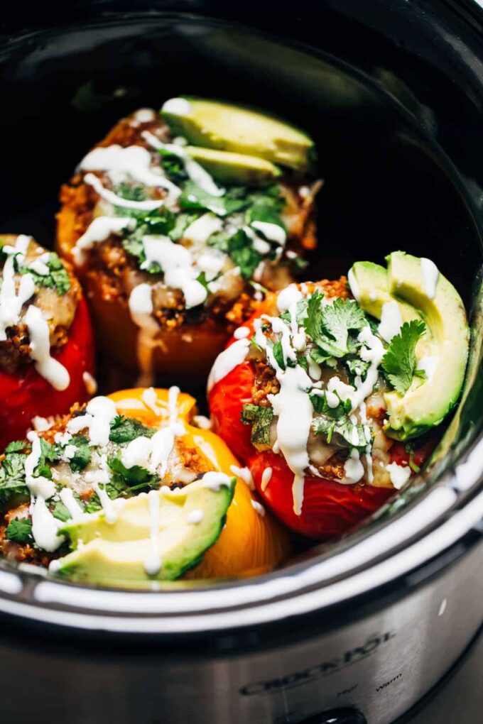 stuffed peppers in a slow cooker